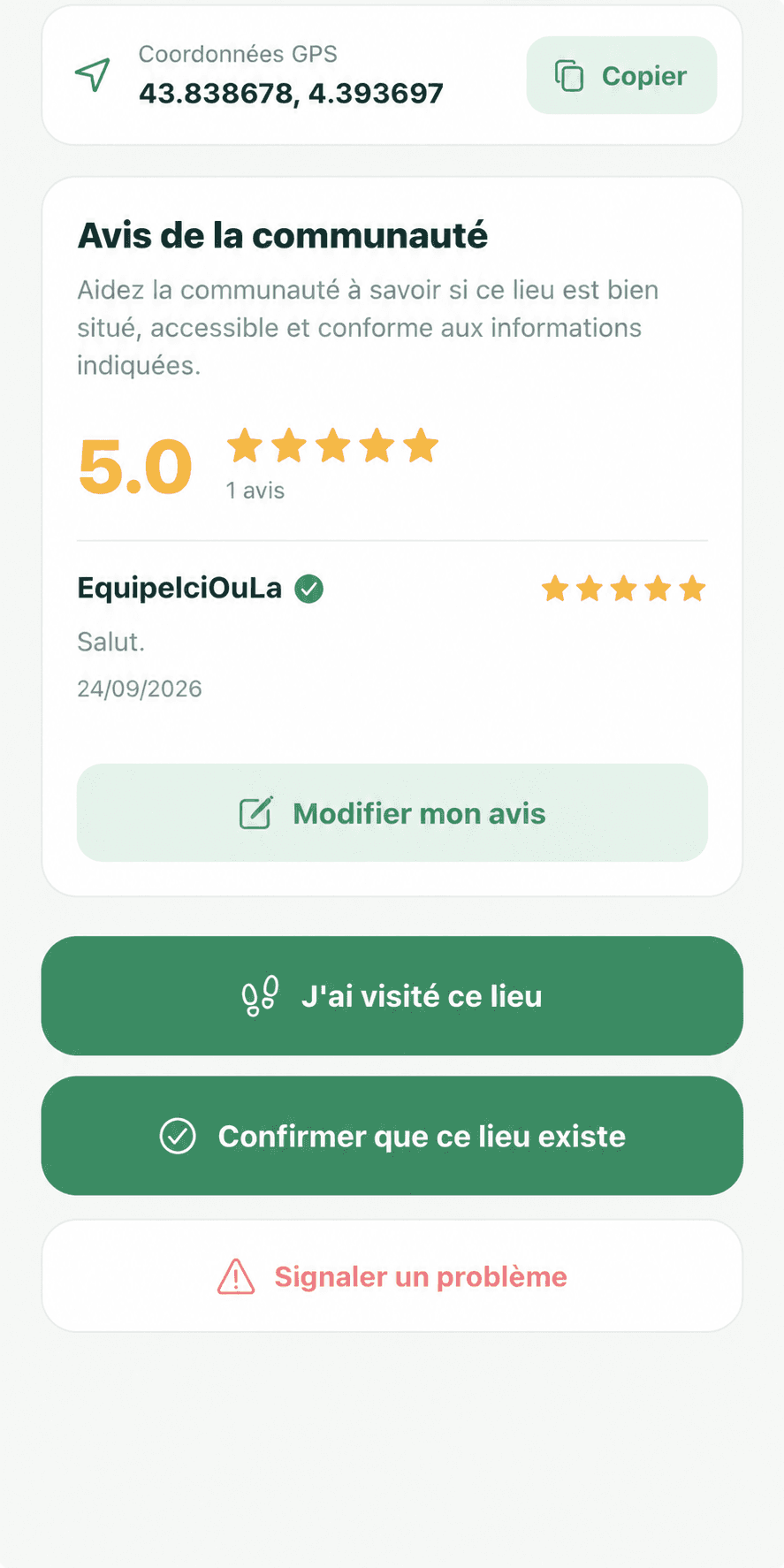 Avis de la communauté IciOuLà