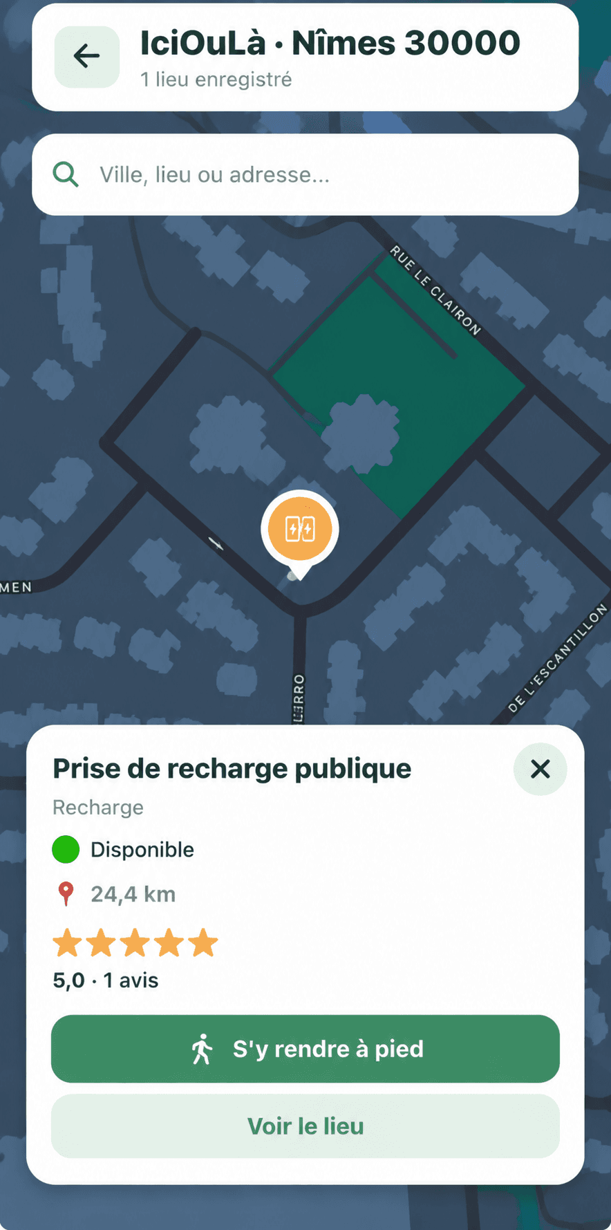 Découvrir un lieu sur la carte IciOuLà